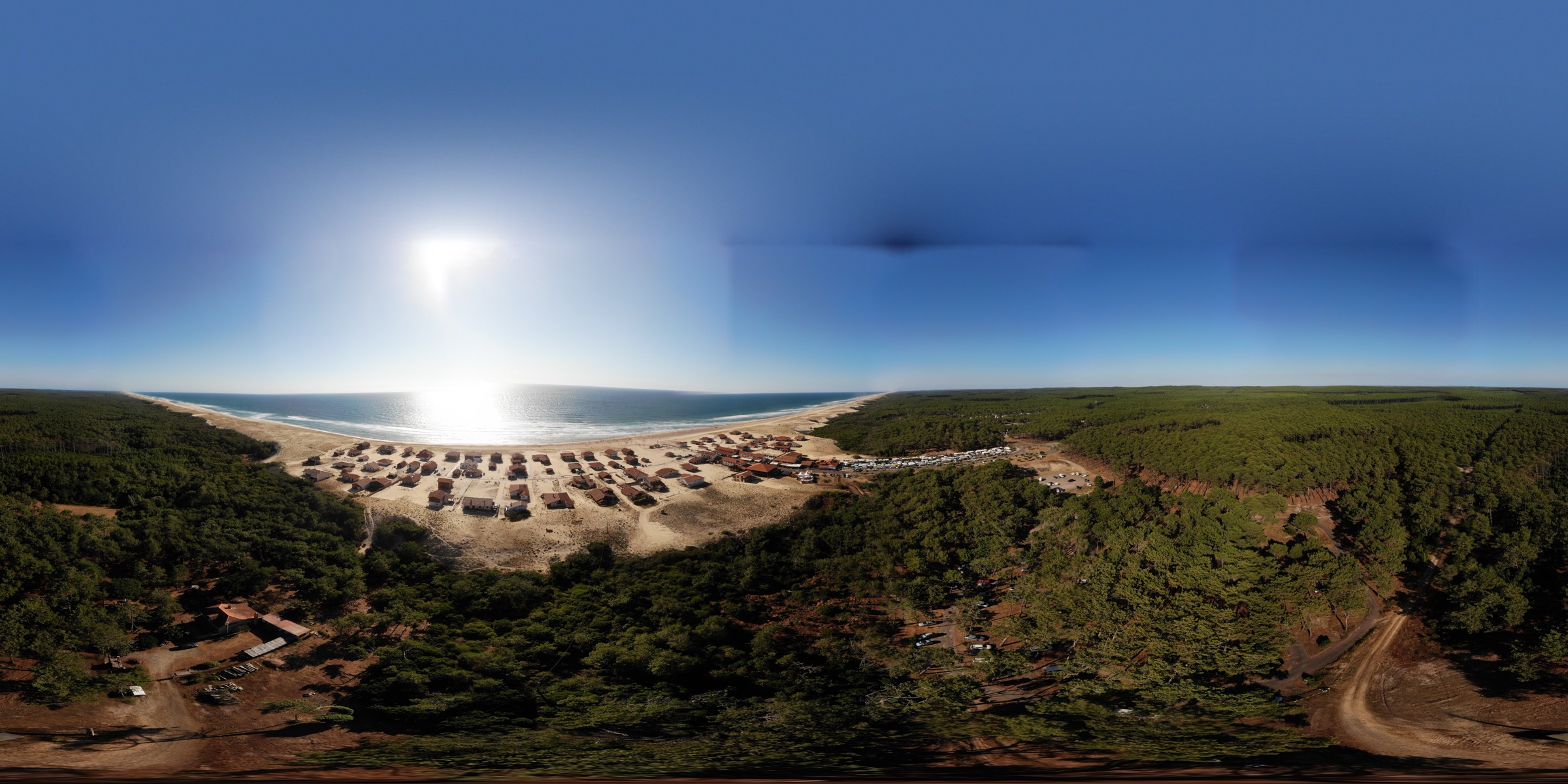 Vielle-Saint-Girons, plage et océan vus du ciel